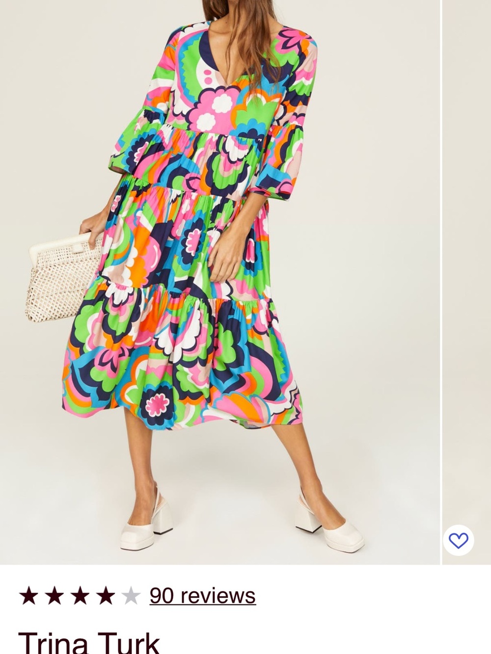 Trina Turk Multicolor (blue, purple, cream) Retro-Inspired Floral Dress